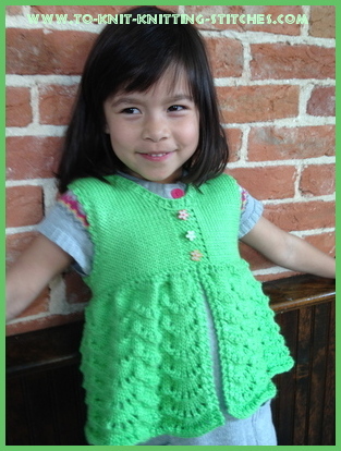 Cute Scallop Vest For Girls - Free Vest Knitting Pattern